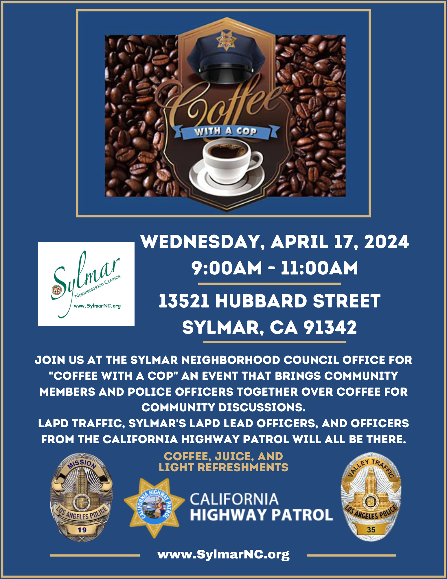 Coffee with a Cop - April 17th, 9am - 11am